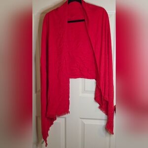 Calvin Klein Red 100% Viscose Brand Logo Print Women’s Scarf 70"×28"